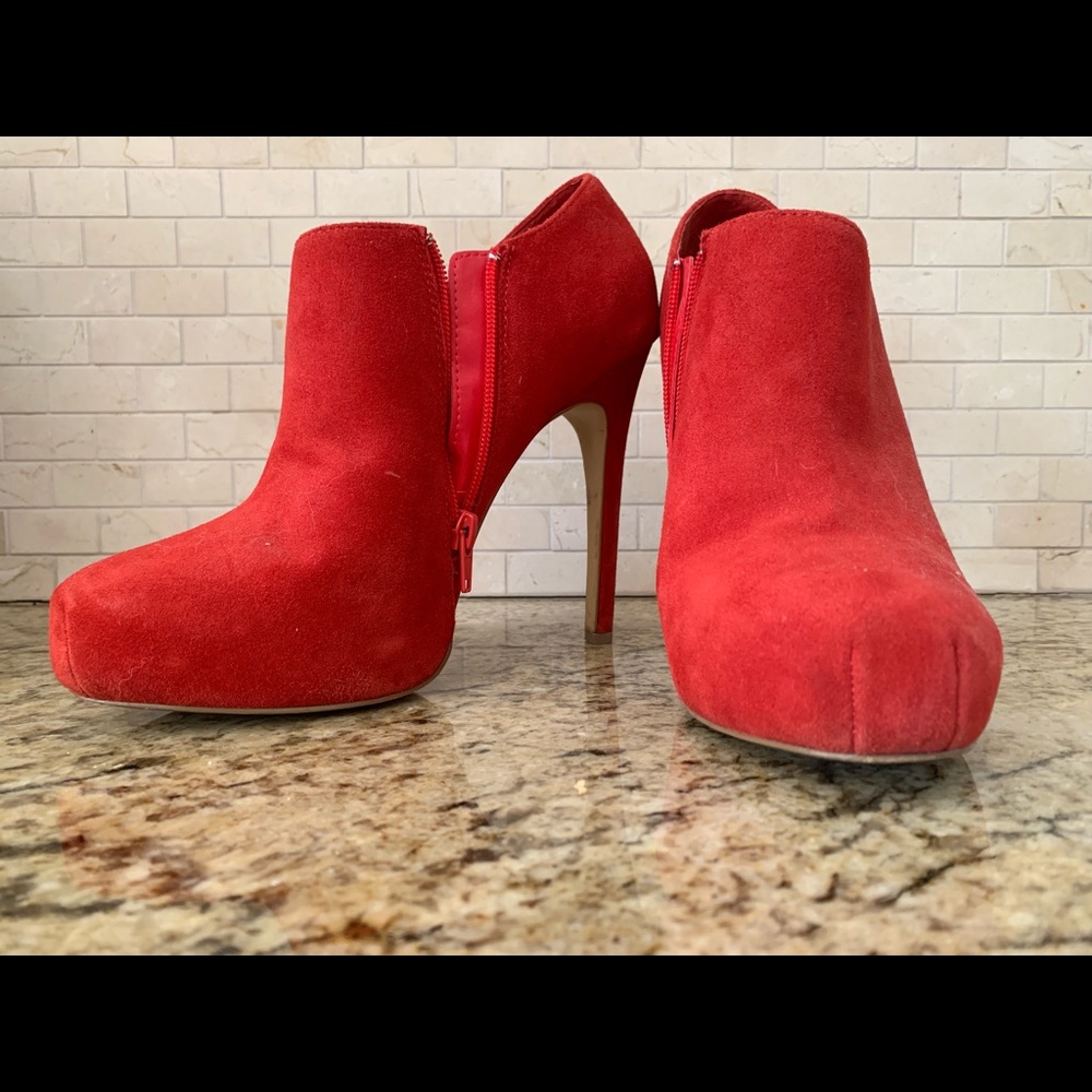 Steve Madden Red High Heel Booties